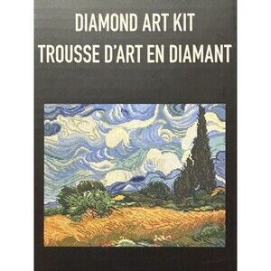 Make Market Diamond Art Kit ROUND Gems Wheat Field Van Gogh 16”x20” Full New